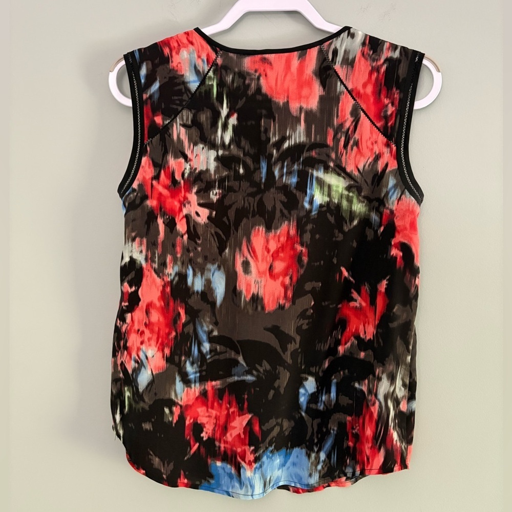 J. Crew Keyhole Silk Shell in Floral Splash - Picture 9 of 12